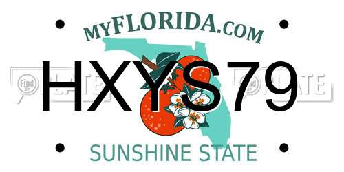 HXYS79 Florida License Plate