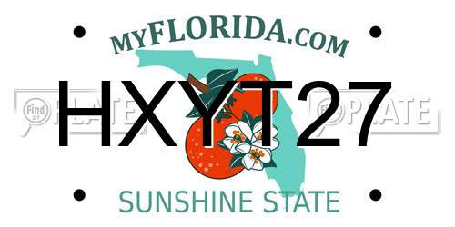HXYT27 Florida License Plate