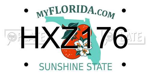 HXZ176 Florida License Plate