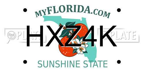 HXZ4K Florida License Plate
