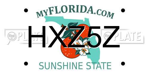 HXZ5Z Florida License Plate