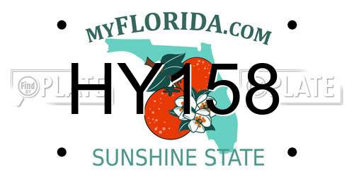 HY158 Florida License Plate