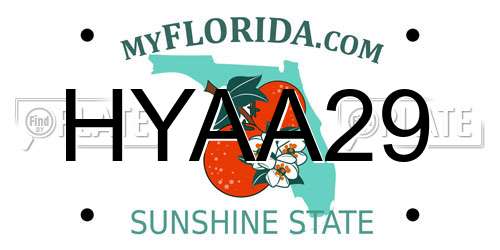 HYAA29 Florida License Plate