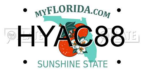 HYAC88 Florida License Plate
