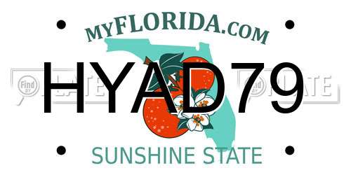 HYAD79 Florida License Plate