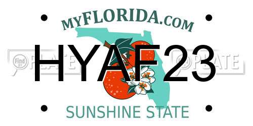 HYAF23 Florida License Plate