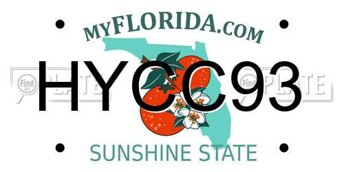 HYCC93 Florida License Plate