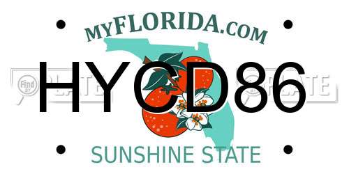 HYCD86 Florida License Plate