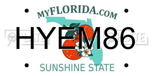 HYEM86 Florida License Plate