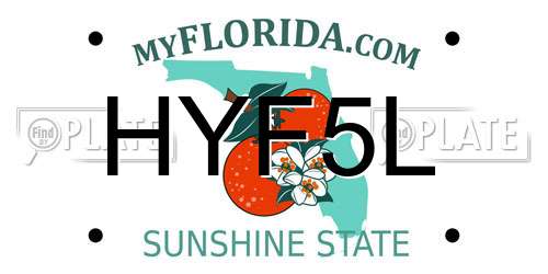 HYF5L Florida License Plate