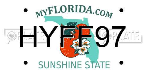 HYFF97 Florida License Plate