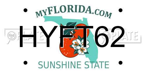 HYFT62 Florida License Plate