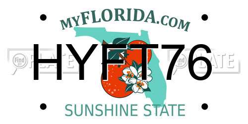 HYFT76 Florida License Plate