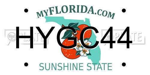 HYGC44 Florida License Plate
