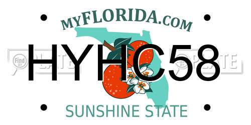 HYHC58 Florida License Plate