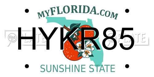 HYKR85 Florida License Plate