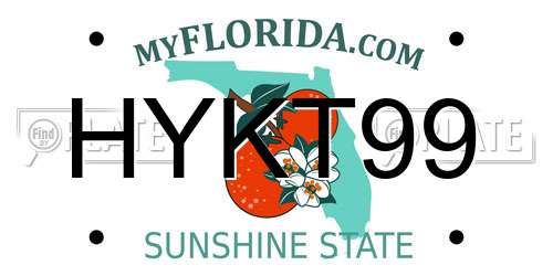 HYKT99 Florida License Plate
