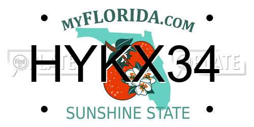 HYKX34 Florida License Plate