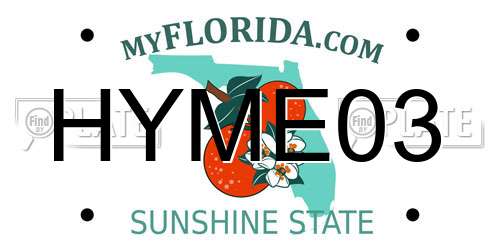 HYME03 Florida License Plate