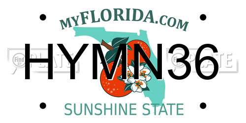 HYMN36 Florida License Plate