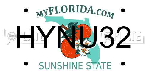 HYNU32 Florida License Plate