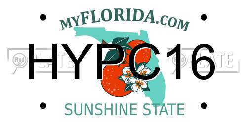 HYPC16 Florida License Plate