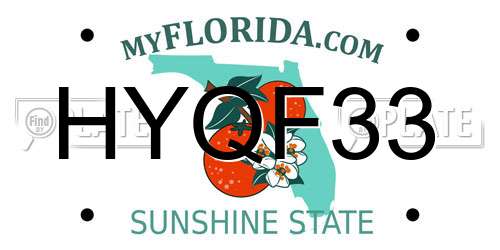 HYQF33 Florida License Plate