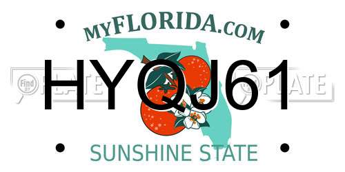 HYQJ61 Florida License Plate