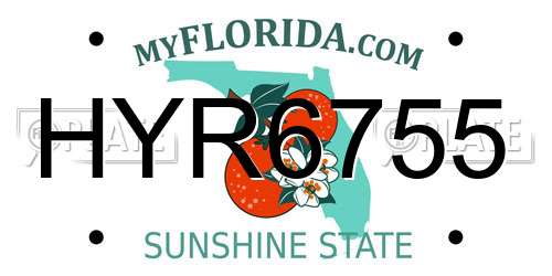 HYR6755 Florida License Plate
