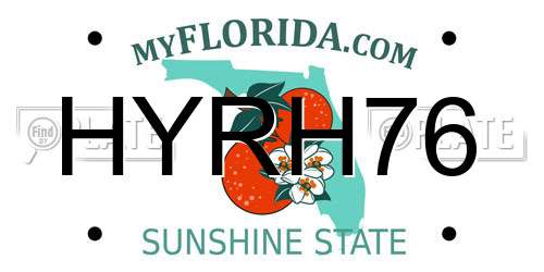 HYRH76 Florida License Plate