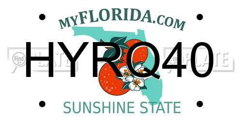HYRQ40 Florida License Plate