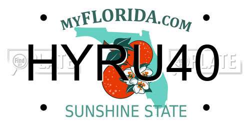 HYRU40 Florida License Plate