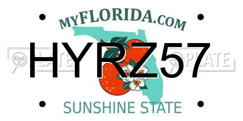 HYRZ57 Florida License Plate