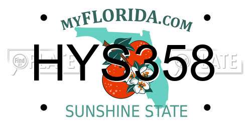 HYS358 Florida License Plate