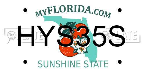 HYS35S Florida License Plate