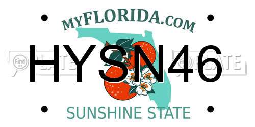 HYSN46 Florida License Plate