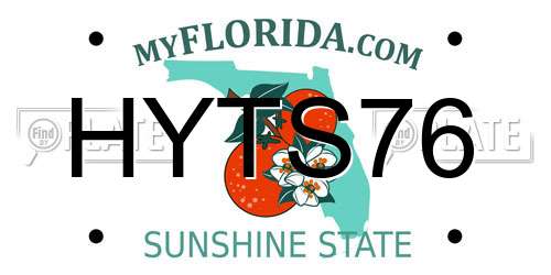 HYTS76 Florida License Plate