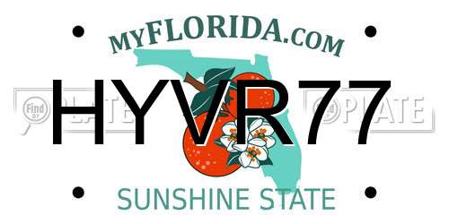 HYVR77 Florida License Plate