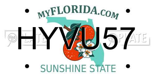 HYVU57 Florida License Plate