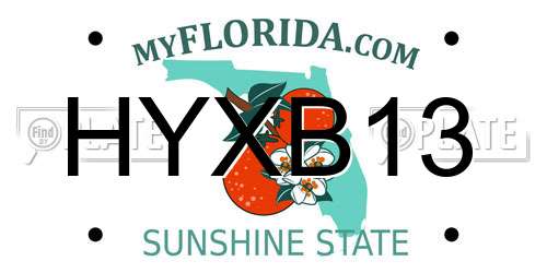 HYXB13 Florida License Plate