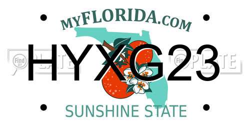 HYXG23 Florida License Plate