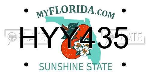 HYY435 Florida License Plate