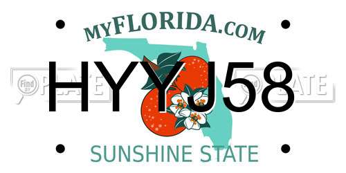 HYYJ58 Florida License Plate