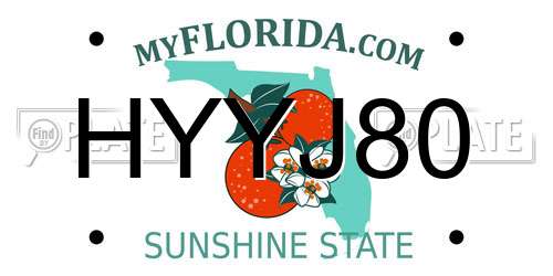 HYYJ80 Florida License Plate