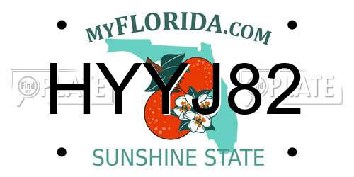 HYYJ82 Florida License Plate