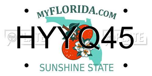 HYYQ45 Florida License Plate