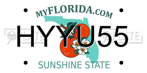 HYYU55 Florida License Plate