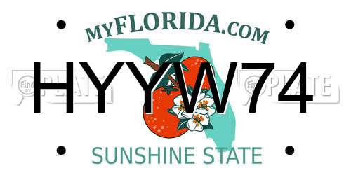 HYYW74 Florida License Plate