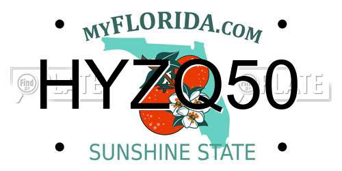 HYZQ50 Florida License Plate