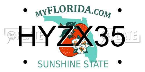 HYZX35 Florida License Plate